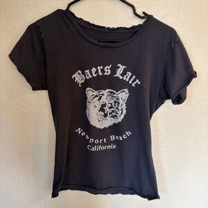 Bandit Brand Women's Faded black/dark grey Graphic Tee with bear.